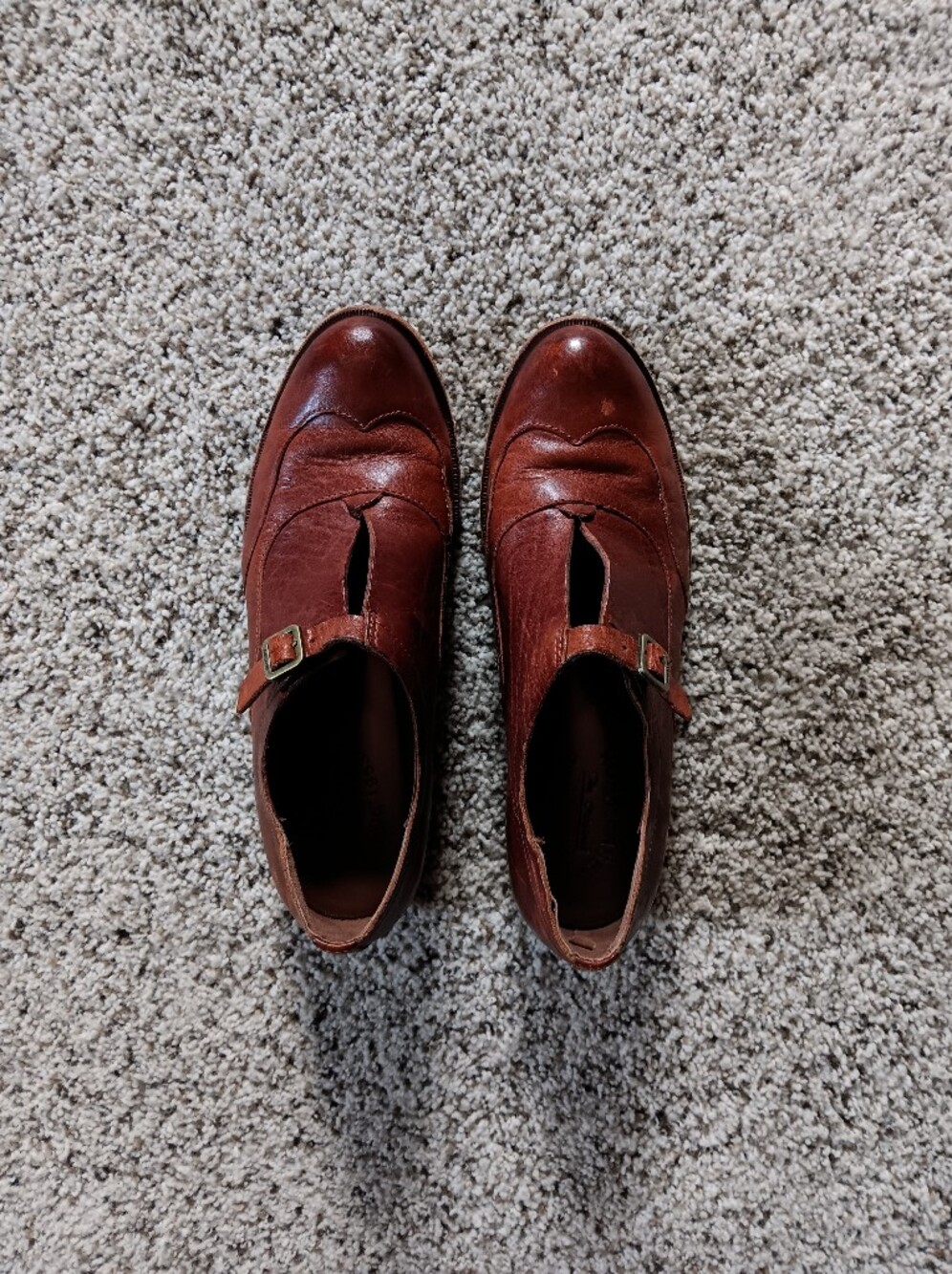 Kork Ease Brown Leather Oxford Style Slip On Size 7 Dark Academia Steampunk